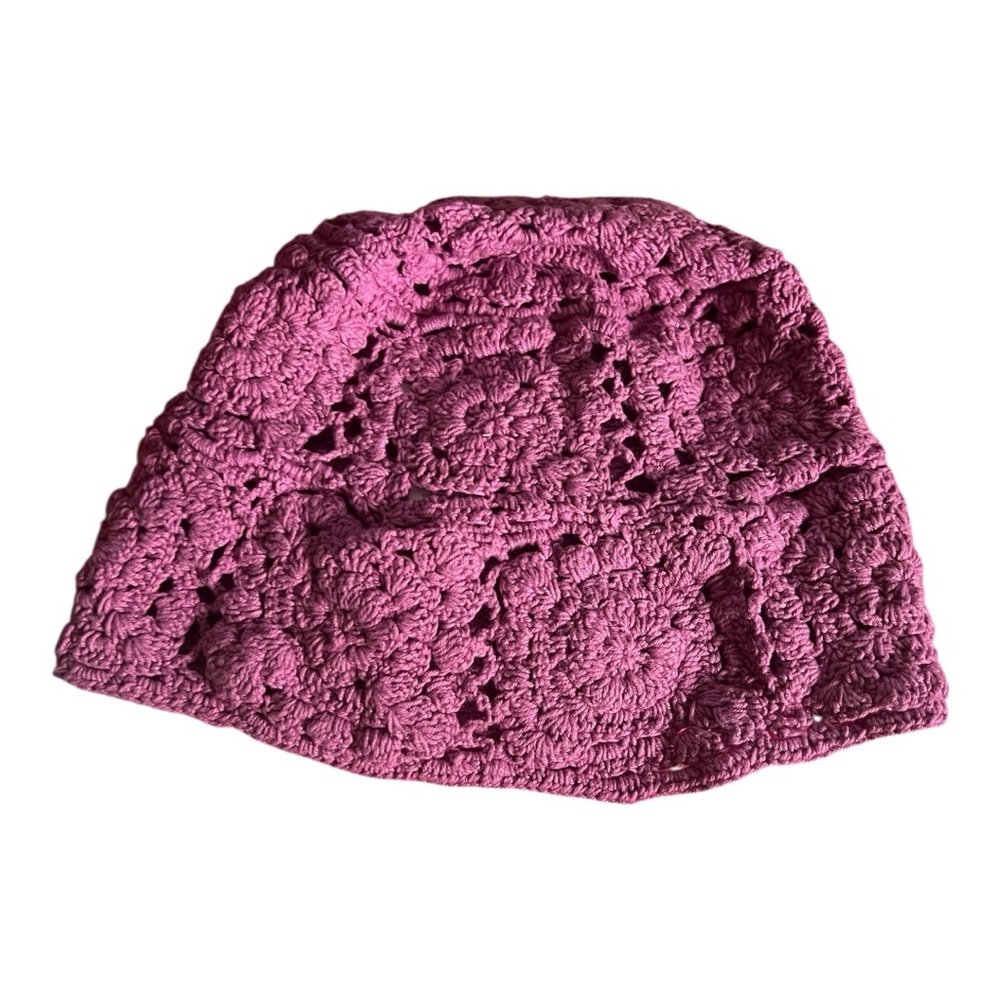 FREE PEOPLE x RAHI Sadie Crochet Bucket Hat By NWOT Purple OS - Picture 6 of 6